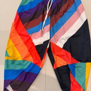NWT Rainbow Parachute Pants - Women's XL